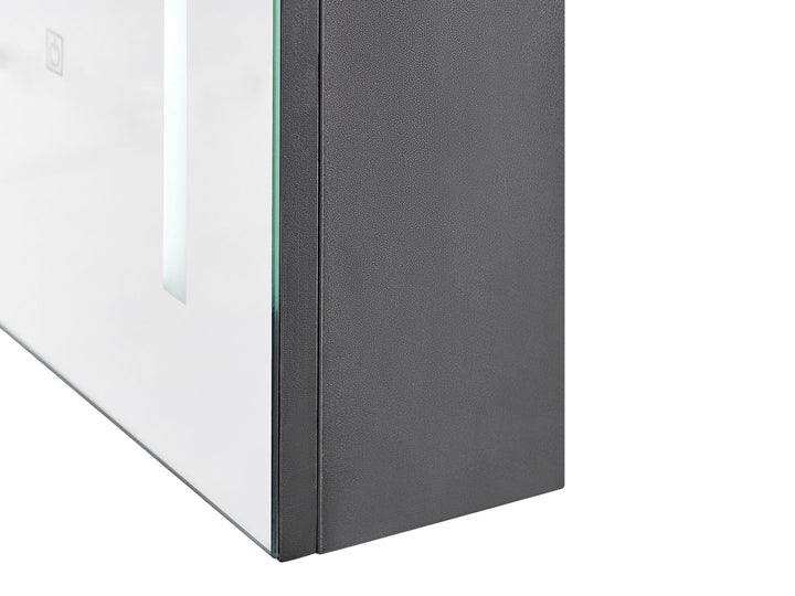Bathroom Wall Mounted Mirror Cabinet LED 40 cm 60 cm Black Cameron