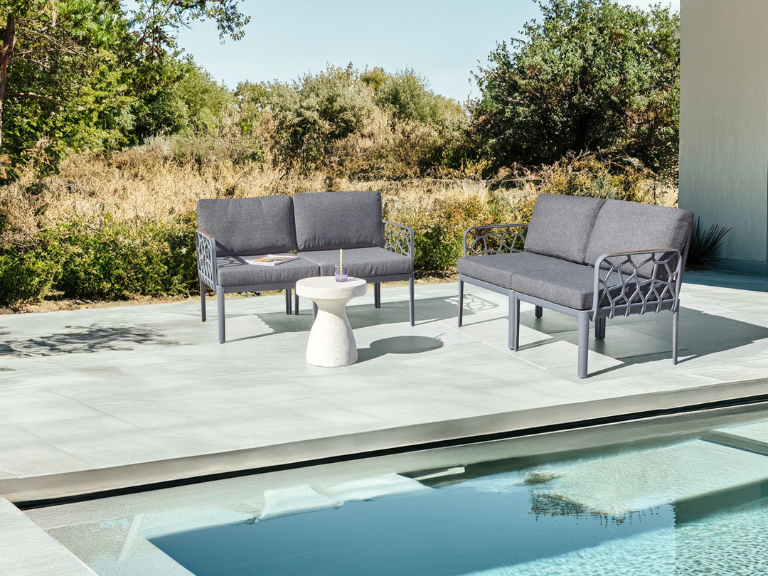 Eriche Garden Sofa Set 4 Seater Dark Grey