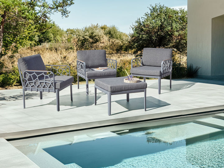 Eriche Garden Sofa Set 4 Seater Dark Grey