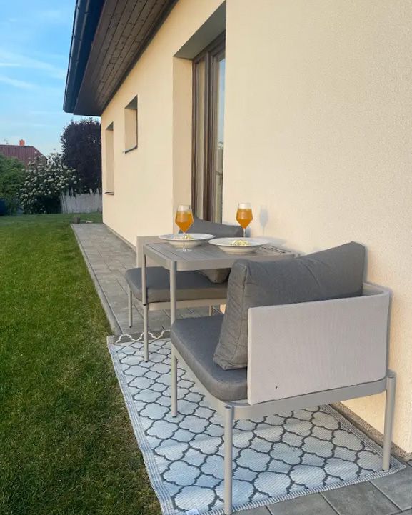 Terracina Garden Lounge Set with Table 2 Seater Metal Light Grey