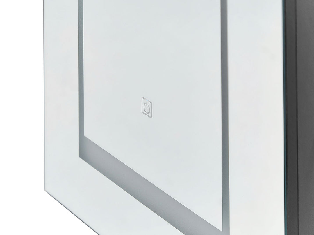 Bathroom Wall Mounted Mirror Cabinet LED 40 cm 60 cm Black Malaspina