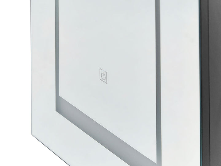 Bathroom Wall Mounted Mirror Cabinet LED 40 cm 60 cm Black Malaspina