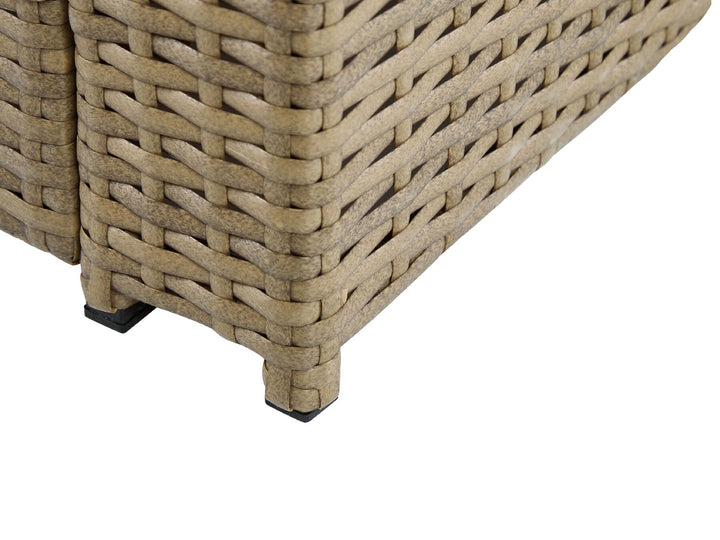 Garden Lounge Set with Table 4 Seater Luca PE Rattan Light Brown
