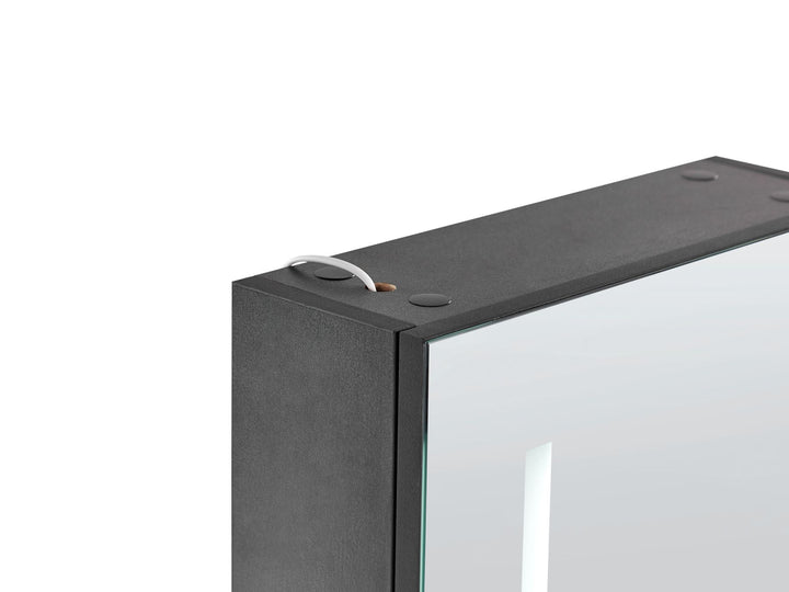 Bathroom Wall Mounted Mirror Cabinet LED 40 cm 60 cm Black Cameron