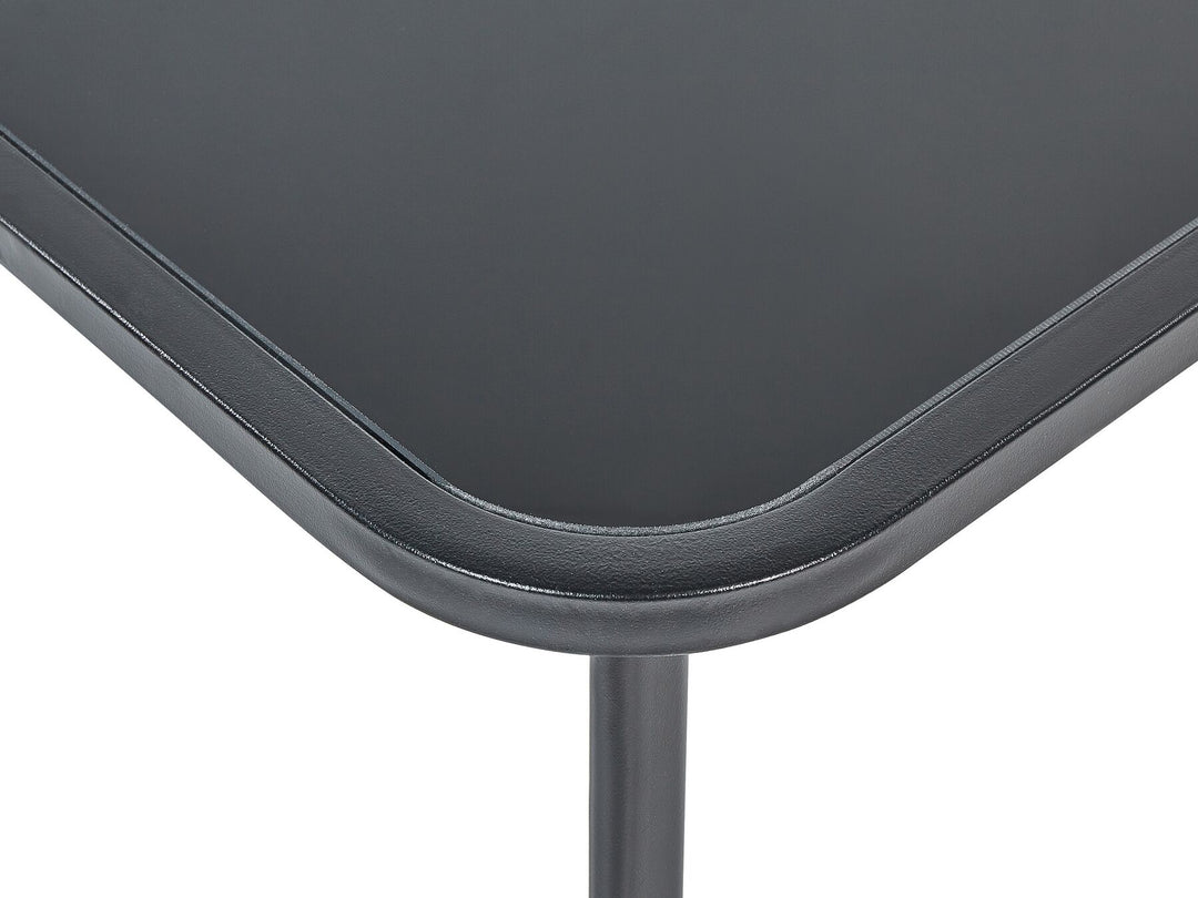 Barrea Garden Lounge Set with Table 4 Seater Metal Black