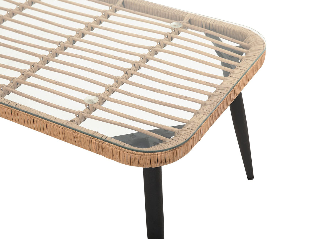 Corinth II Garden Lounge Set with Table 4 Seater PE Rattan Natural