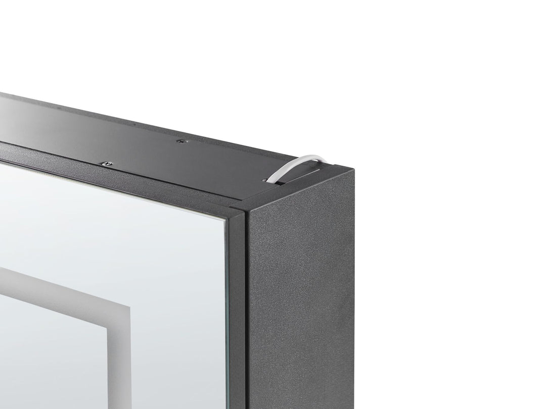 Bathroom Wall Mounted Mirror Cabinet LED 60 cm 60 cm Black Mazarredo