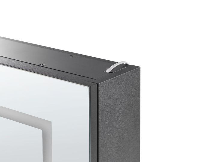 Bathroom Wall Mounted Mirror Cabinet LED 60 cm 60 cm Black Mazarredo