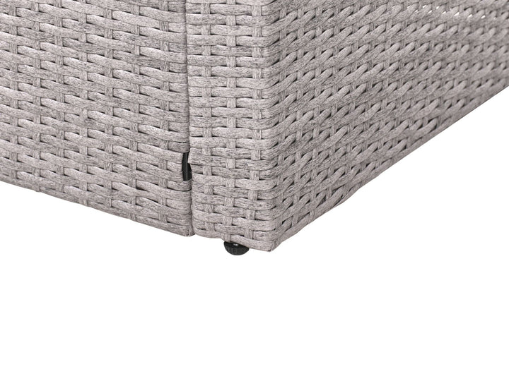 Viterbo 8 Seater PE Rattan Garden Corner Sofa with Bench Grey