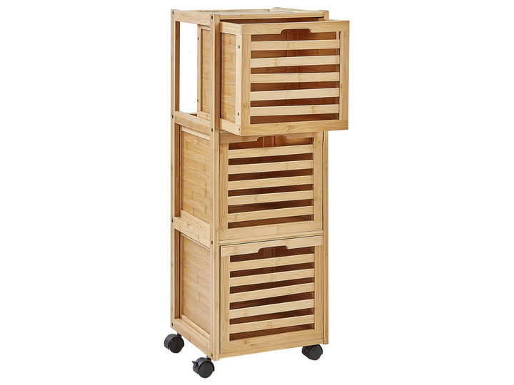 Bathroom Cabinet Bamboo Wood 32 cm Light Brown Shawnee