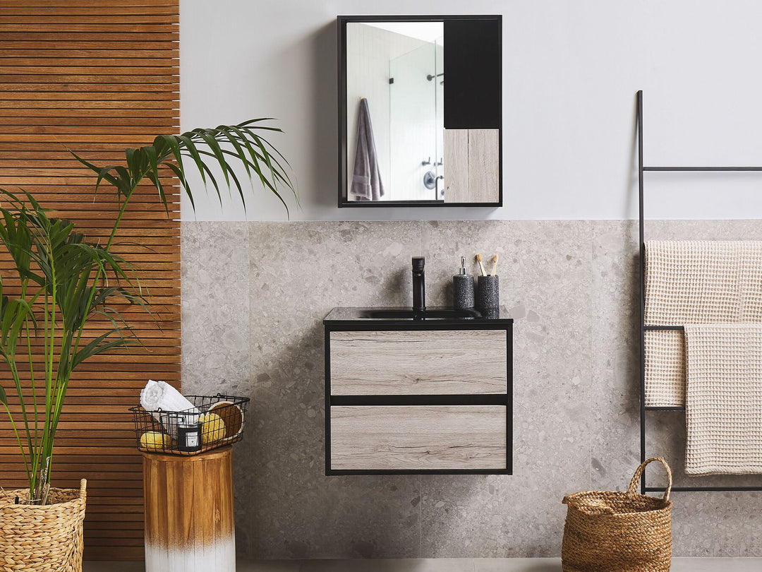 Bathroom Vanity Set Black Teruel
