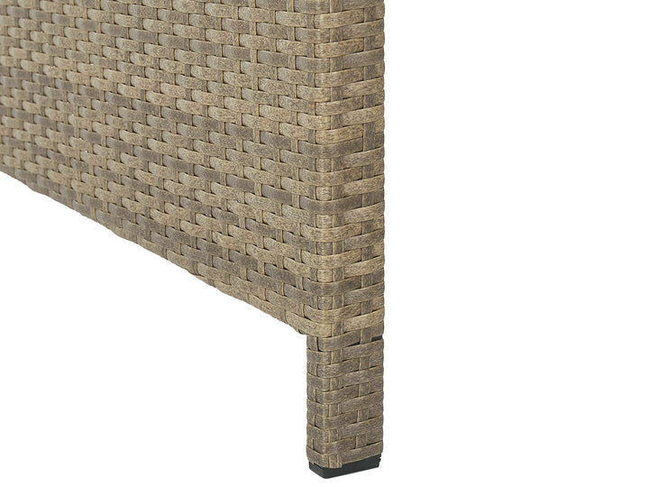Bardi Garden Lounge Set with Table and Ottoman 5 Seater with Cushions PE Rattan Brown