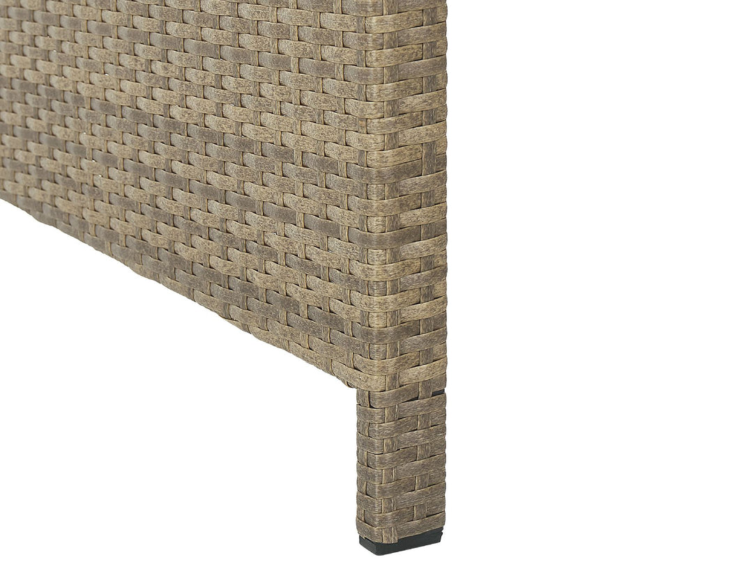Fonti Garden Lounge Set with Table and Ottoman 5 Seater with Cushions PE Rattan Brown