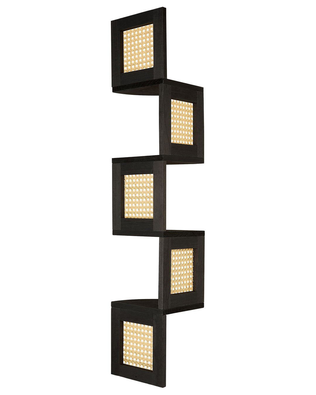 4 Tier Shelving Unit Paulownia Wood 101 cm Black Evina