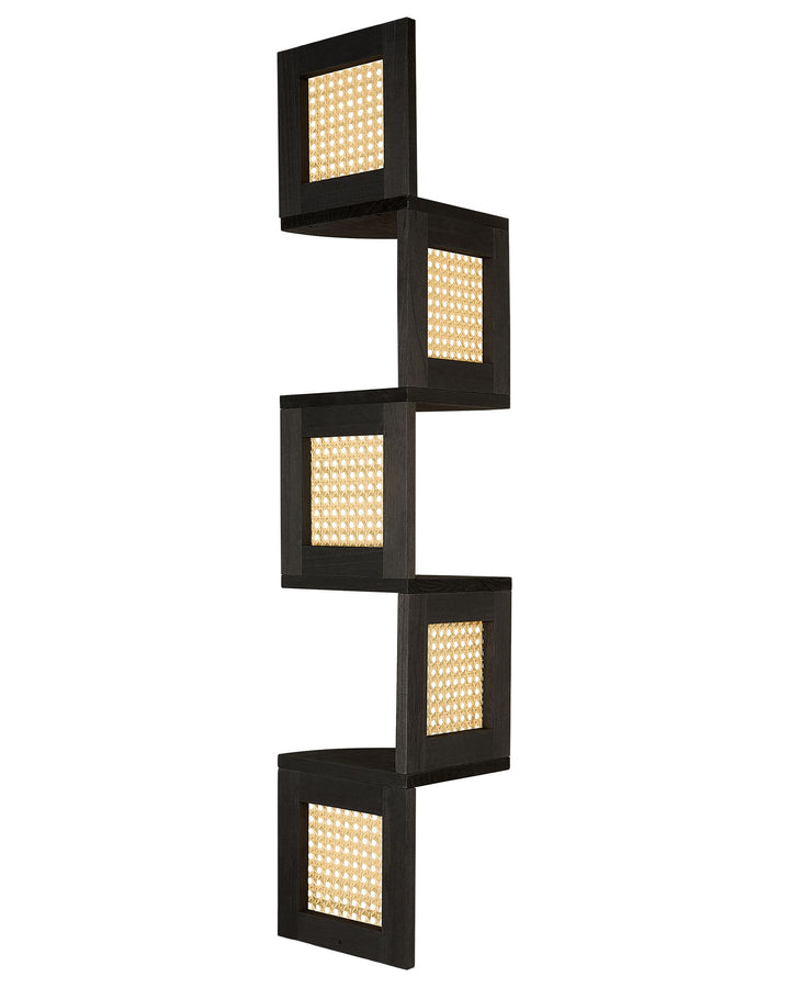 4 Tier Shelving Unit Paulownia Wood 101 cm Black Evina