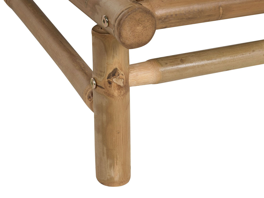 Todi Garden Lounge Set with Table 2 Seater Bamboo Wood Off-White