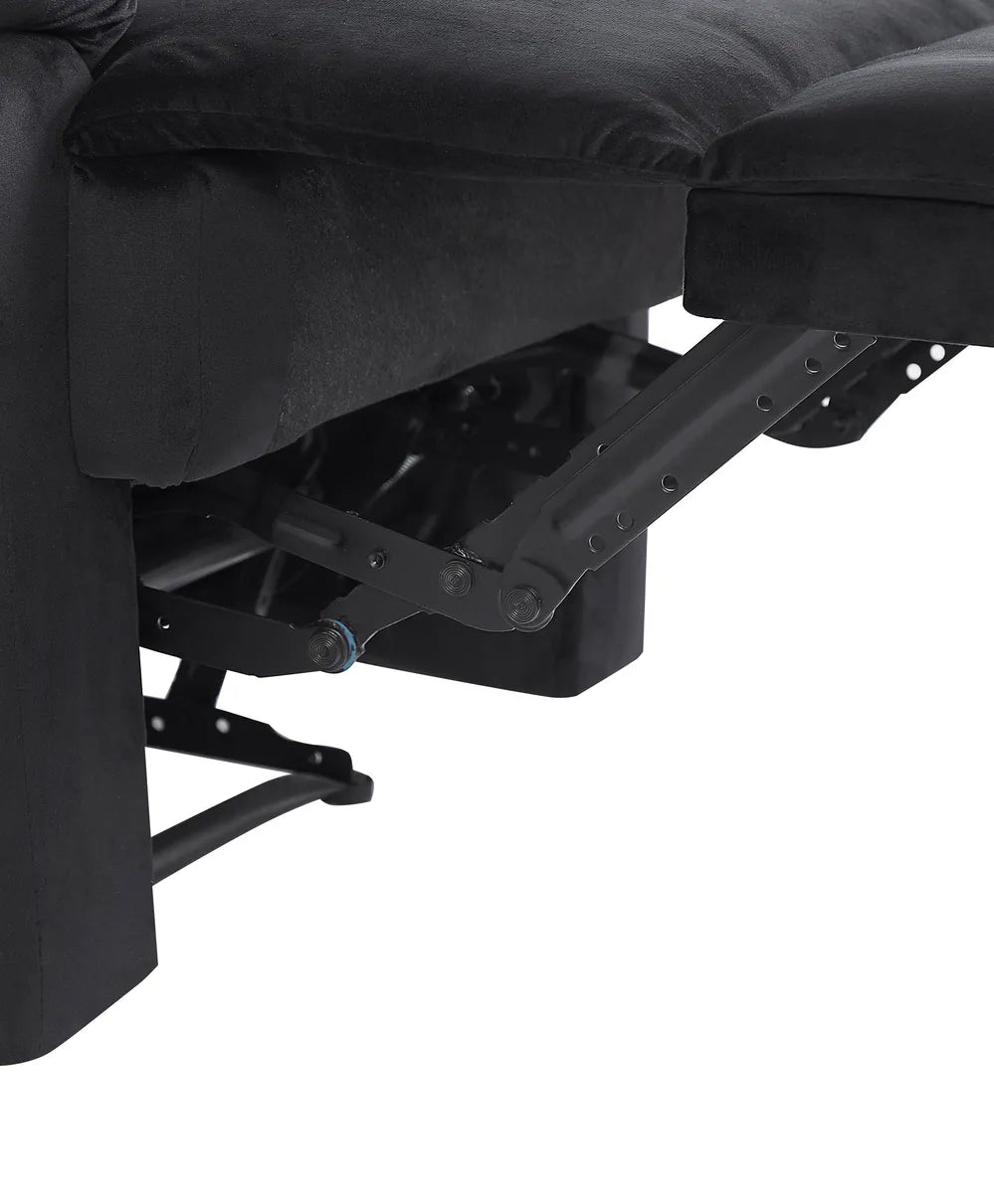 Recliner Chair With Footrest Velvet Black Gail