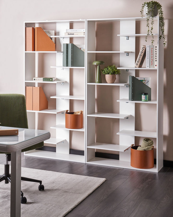 8 Tier Bookcase 180 cm White Lorayn