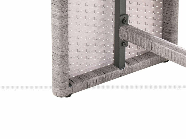 Viterbo 8 Seater PE Rattan Garden Corner Sofa with Bench Grey