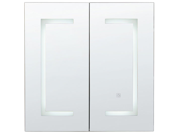 Bathroom Wall Mounted Mirror Cabinet LED 60 cm 60 cm Black Mazarredo