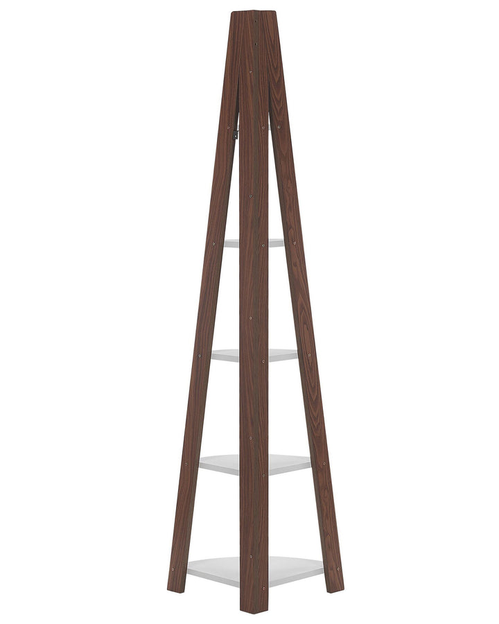 Corner 5 Tier Shelving Unit 175 cm Brown/ White Susan