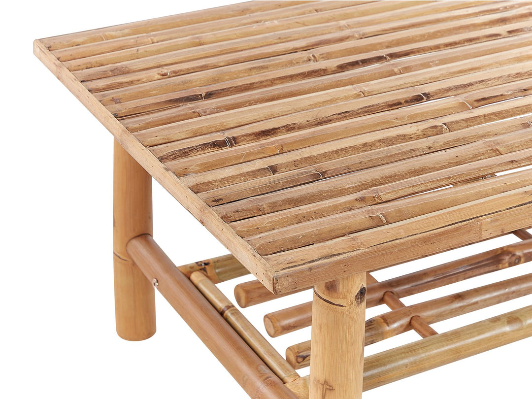 Riccione Garden Lounge Set with Table 4 Seater Bamboo Wood Light Brown