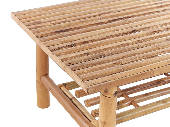 Riccione Garden Lounge Set with Table 4 Seater Bamboo Wood Light Brown