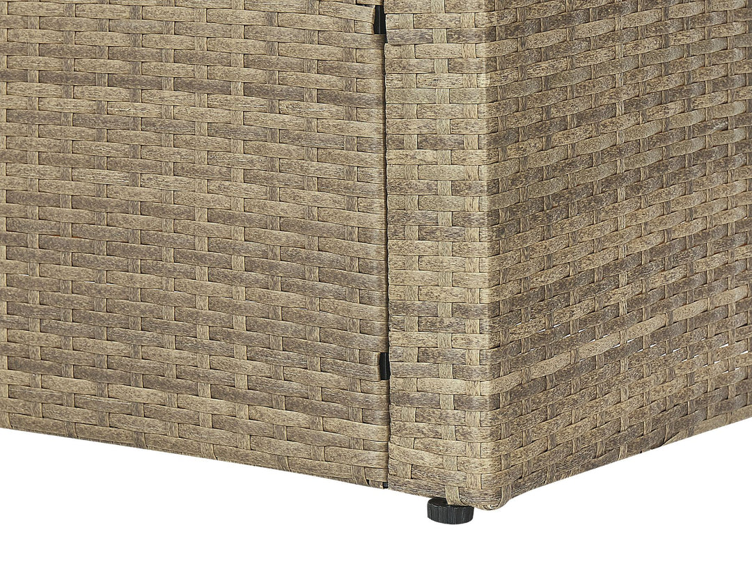Bardi Garden Lounge Set with Table and Ottoman 5 Seater with Cushions PE Rattan Brown