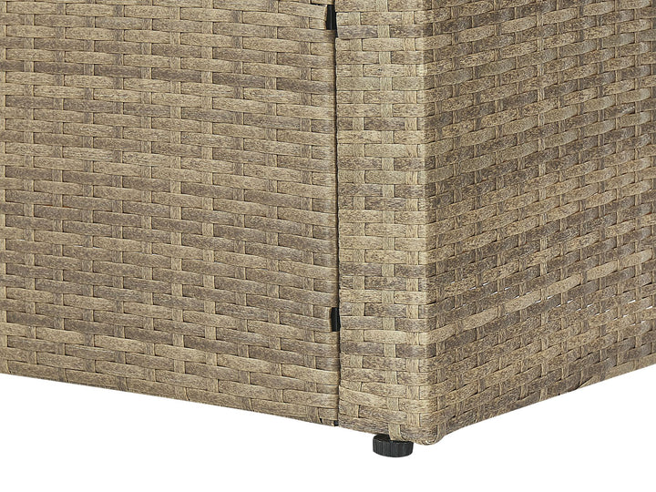 Bardi Garden Lounge Set with Table and Ottoman 5 Seater with Cushions PE Rattan Brown