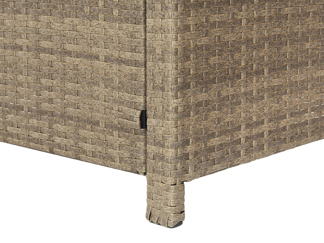 Fonti Garden Lounge Set with Table and Ottoman 5 Seater with Cushions PE Rattan Brown