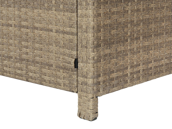 Fonti Garden Lounge Set with Table and Ottoman 5 Seater with Cushions PE Rattan Brown