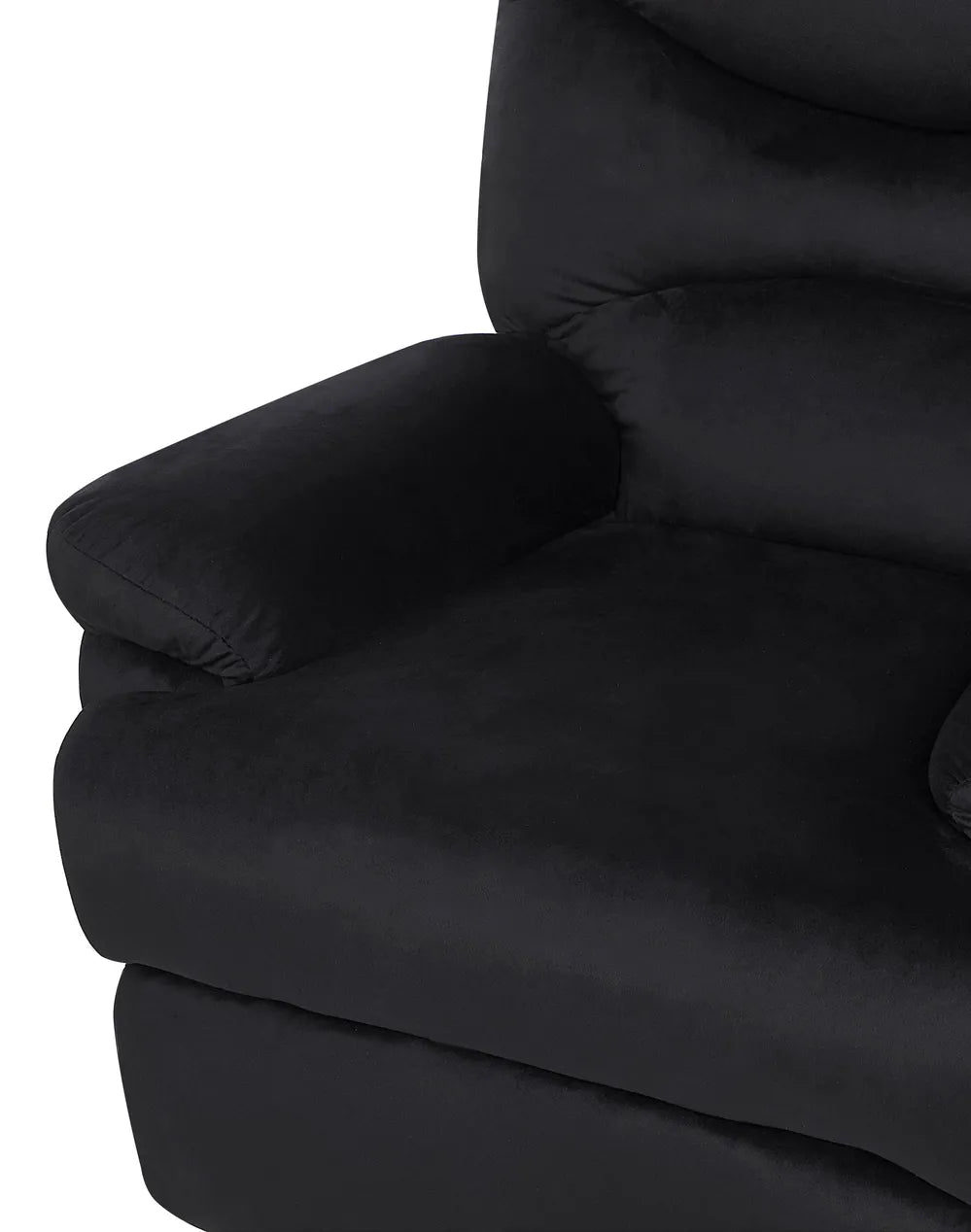 Recliner Chair With Footrest Velvet Black Gail
