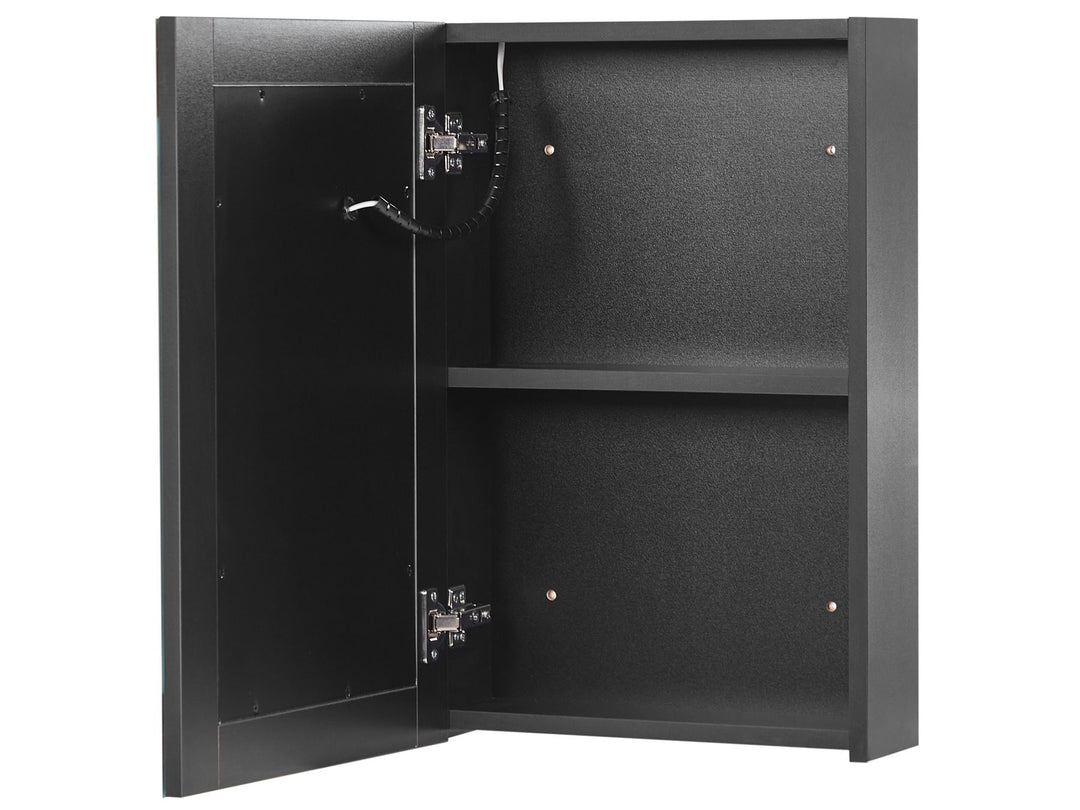 Bathroom Wall Mounted Mirror Cabinet LED 40 cm 60 cm Black Malaspina
