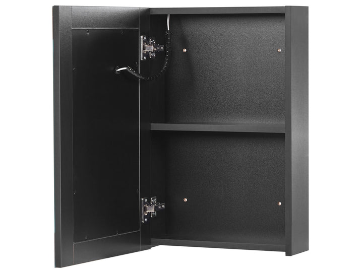 Bathroom Wall Mounted Mirror Cabinet LED 40 cm 60 cm Black Malaspina