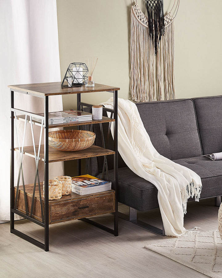 3 Tier Shelving Unit 101 cm Dark Brown Lucia