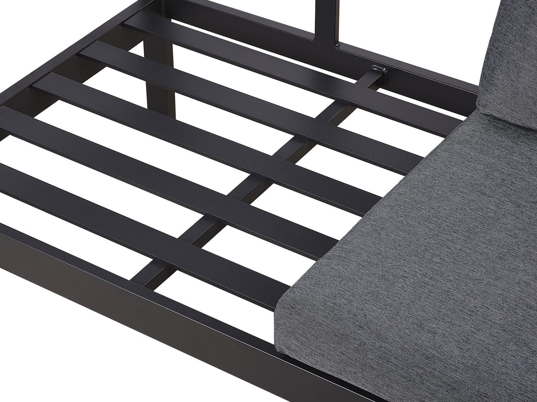 Messina Garden Corner Sofa with Table 5 Seater Left Hand Metal Black