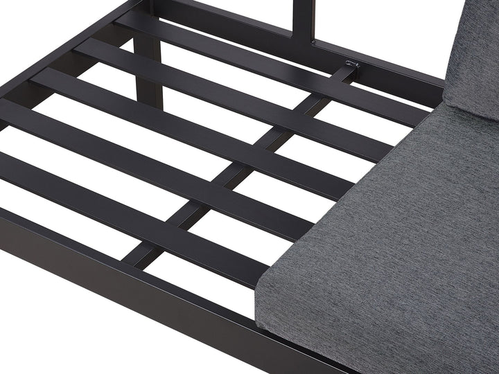Messina Garden Corner Sofa with Table 5 Seater Left Hand Metal Black