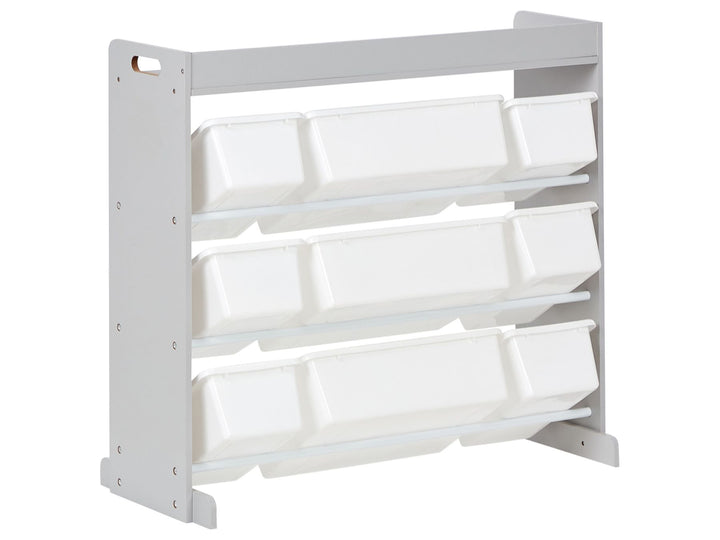 Shelf with 9 Storage Boxes 78 cm Grey Rocco