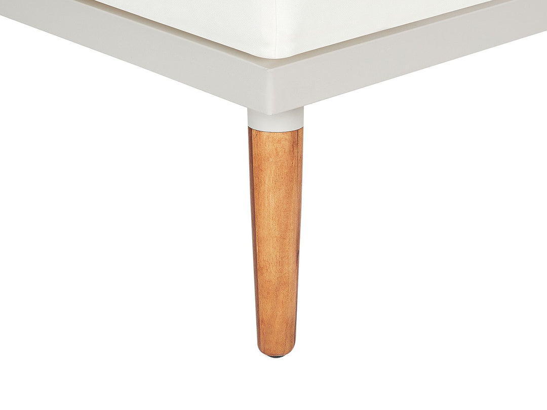 Corato Garden Corner Sofa with Table 5 Seater Acacia Wood Off-White