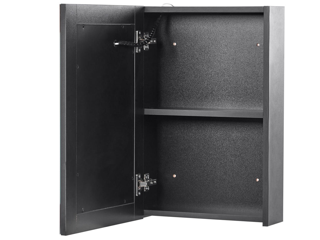 Bathroom Wall Mounted Mirror Cabinet LED 40 cm 60 cm Black Cameron