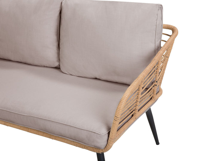 Corinth II Garden Lounge Set with Table 4 Seater PE Rattan Natural
