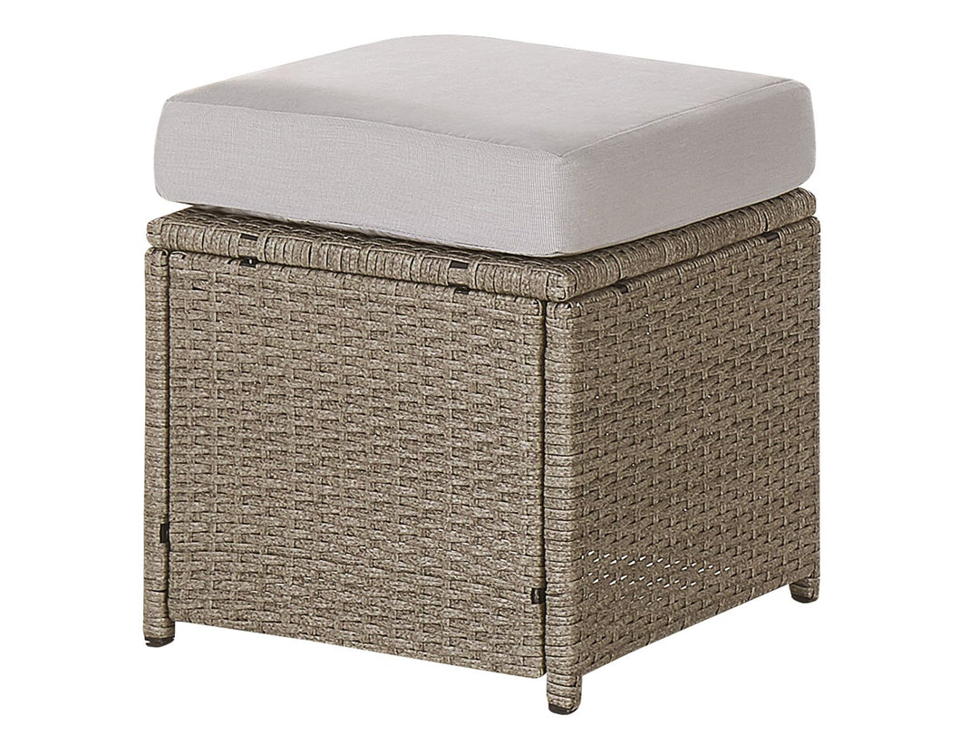 Bardi Garden Lounge Set with Table and Ottoman 5 Seater with Cushions PE Rattan Taupe