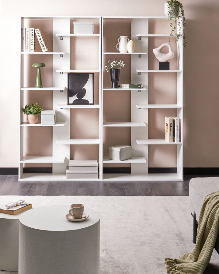 8 Tier Bookcase 180 cm White Lorayn