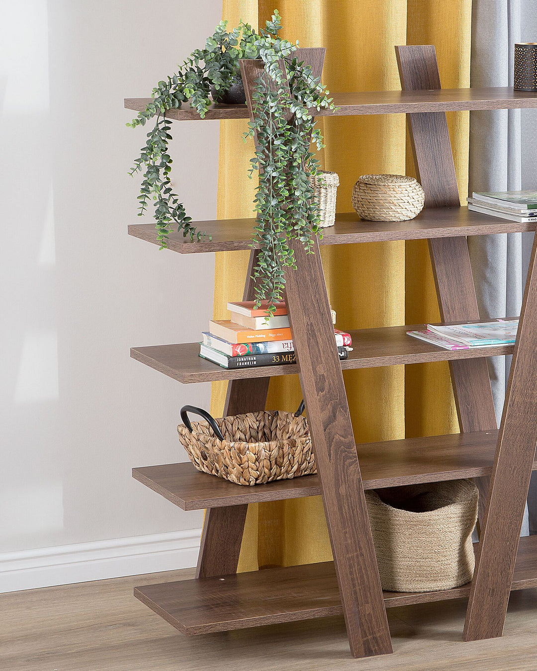 5 Tier Shelving Unit 116 cm Dark Brown Alma