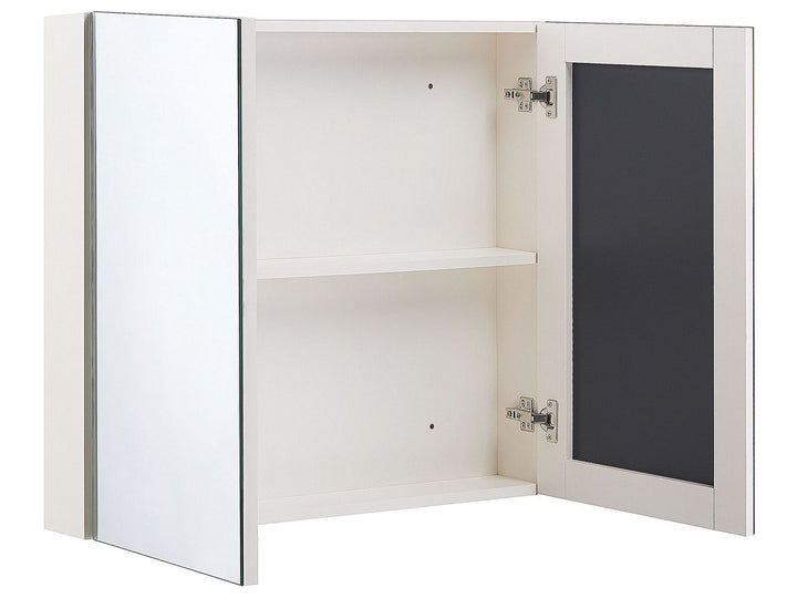 Bathroom Wall Mounted Mirror Cabinet 80 cm 70 cm White Navarra