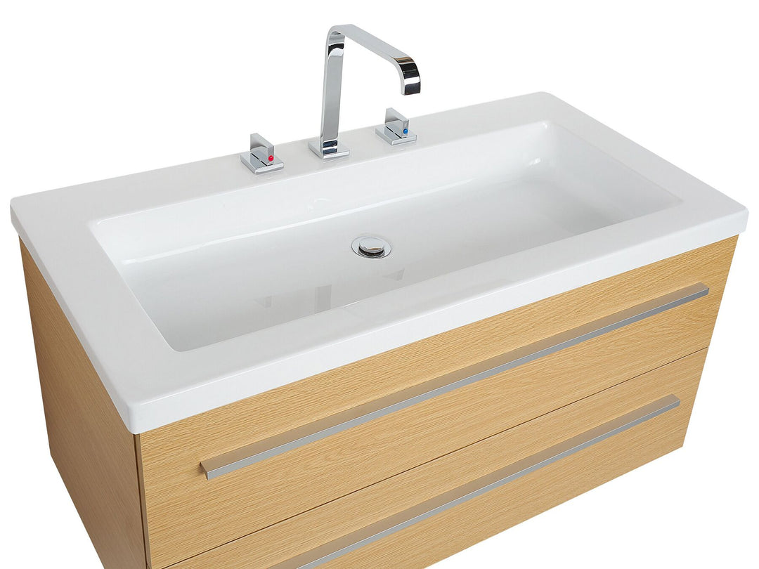 Bathroom Vanity Set 101 cm 48 cm Beige Almeria