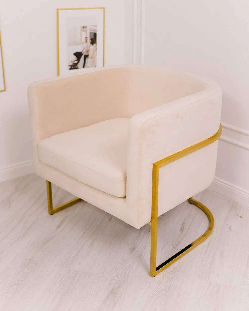 Armchair Velvet Light Beige Clancy