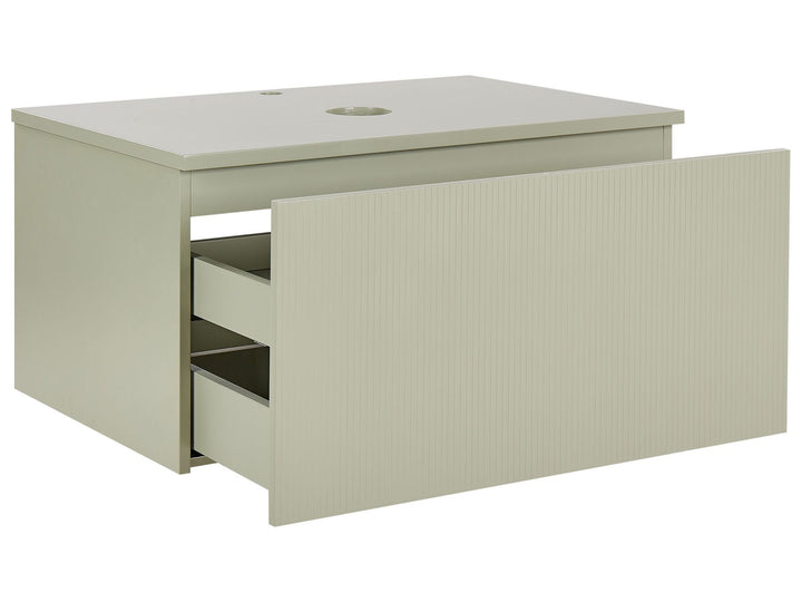 Wall Mounted Washbasin Cabinet 80 cm Light Green  Alzira
