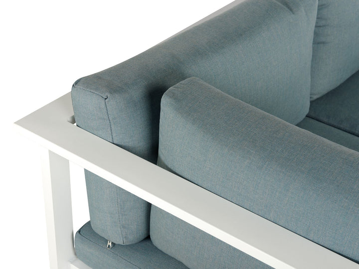 Messina Garden Corner Sofa with Table 5 Seater Left Hand Metal Green