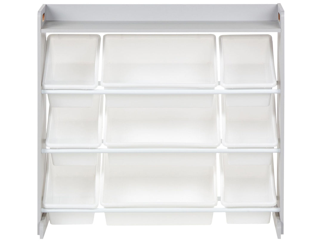 Shelf with 9 Storage Boxes 78 cm Grey Rocco